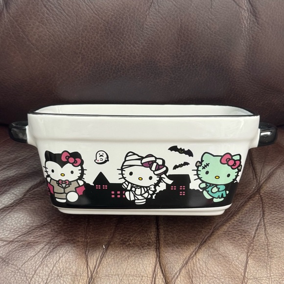 Hello Kitty Vampire Mummy & Frankenstein Ceramic Halloween Loaf Pan - Picture 1 of 11